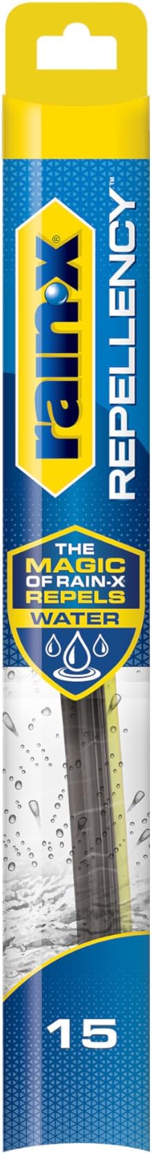 Rain-X 810315 Repellency Water Repellent Wiper Blades, 15" Windshield Wiper, All Weather Streak-Free for Enhanced Visibility w/Water Repellency Formula [Amazon Exclusive]