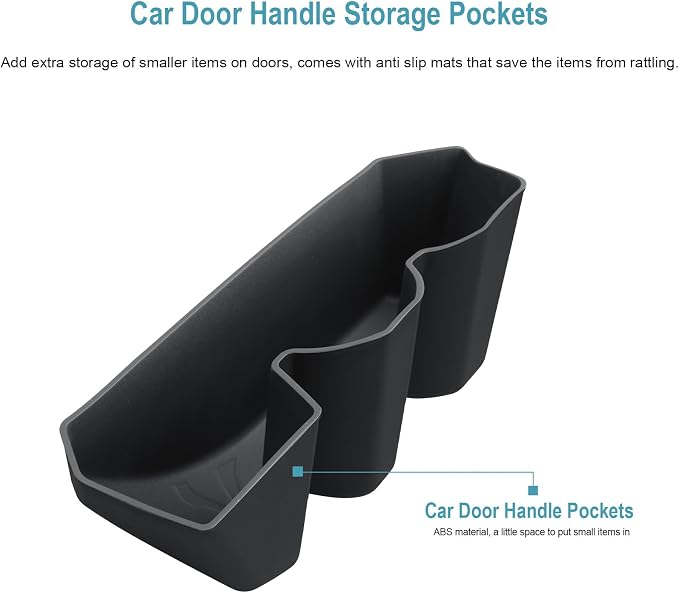CDEFG 6Pcs for 2025 2026 Toyota Tacoma Side Door Storage Tray Organizer, for 2025-2026 Toyota Tacoma Accessories Front Door & Back Door Handle Pockets Inserts