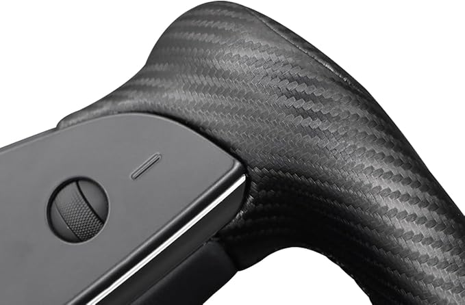 MEWANT DIY Black Suede Matte PU Carbon Fiber Steering Wheel Wrap for Tesla Model S Yoke 2021-2023 Model X 2021-2023