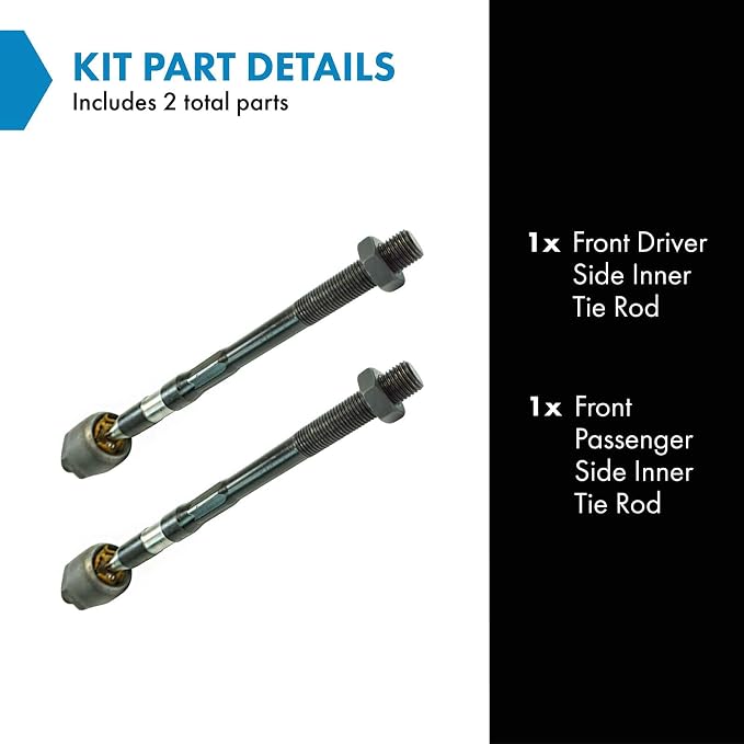 TRQ Front Inner Tie Rod Set 2 Piece Compatible with 2006-2007 Chevrolet Colorado 06-07 GMC Canyon 07-08 Isuzu i-370