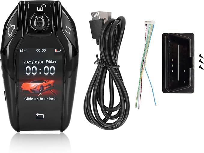 Greensen Universal TK800+ LCD Touch Screen Smart Key, Alloy Frame, Keyless Entry with 15 Days Standby for Start Stop Engine Vehicles (Black)