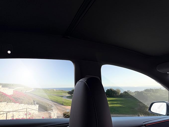 VION Tesla Model Y Roof Sunshade (2026–2025 New Model Y) – Full Blackout (No Light Transmission), Cooler Cabin, Dual-Layer Fabric with Graphene-Enhanced UV Coating, No Sagging – Black