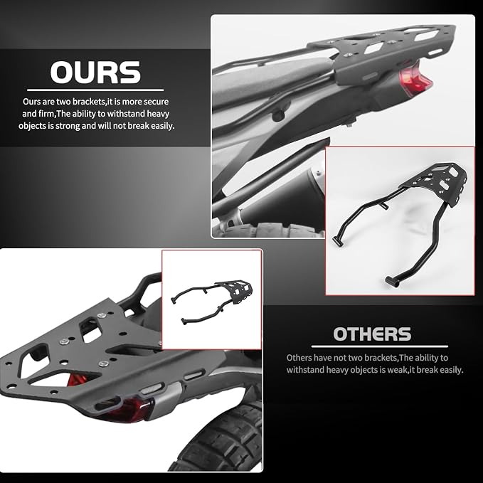 Motorcycle Steel Rear Luggage Cargo Rack Extended Shelf Bar Carrier Top Mount Bracket Plate Kit Accessories for Y.amaha Tenere 700 Tenere700 2018 2019 2020 2021 2022 2023 2024