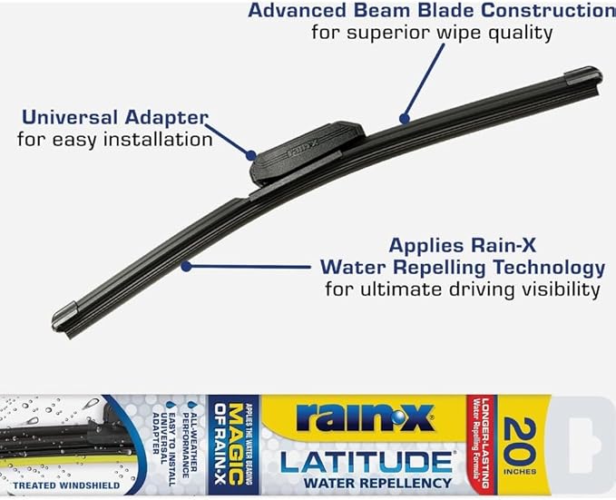 Rain-X 5079274-2 Repellency Water Repellent Wiper Blades, 16" Windshield Wiper, All Weather Streak-Free for Enhanced Visibility w/Water Repellency Formula