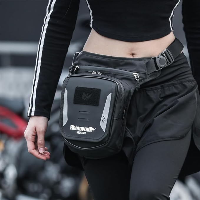 Rhinowalk Motorcycle Fuel Tank Bag,Motorbike Tank Bag with Mobile Phone Pocket, Thigh bag,Leg Waist Chest Pouch,2.4L Backpack Motor Cycle Accessories