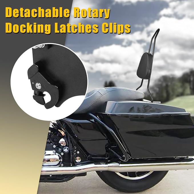 AUFER Detachable Rear Passenger Backrest Sissy Bar With Back Rest Cushion Pad Compatible With For 1997-2008 Harley Touring Road King Street Glide Electra Glide Road Glide FLHR FLHX FLHT FLTR