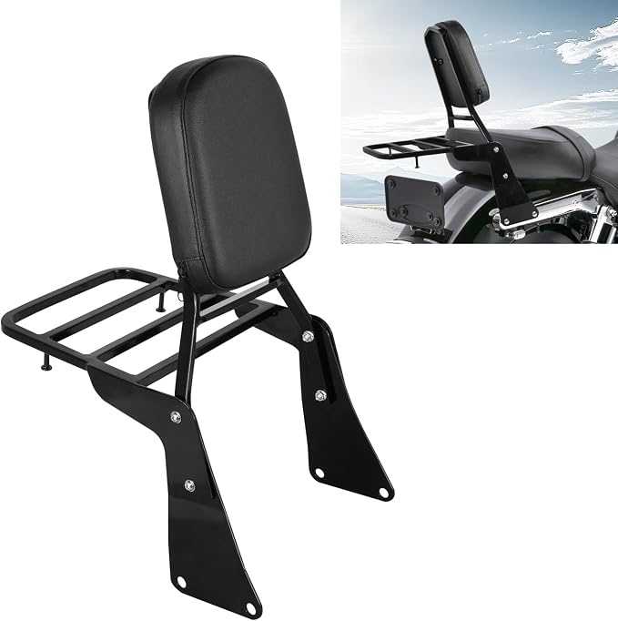 Motorcycle Passenger Backrest Sissy Bar Luggage Rack With Back Rest Cushion Pad Compatible With For Kawasaki Vulcan 1500 VN1500 Classic 1996-2008 Sissy Bar Backrest