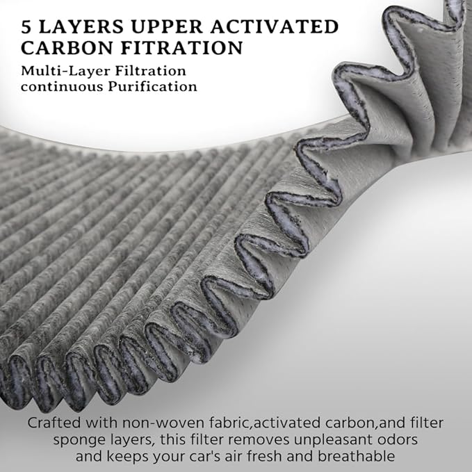Intake Cabin Air Filter - Compatible with Tesla Model Y (2020-2026) - HEPA Intake Air Filter with Activated Carbon - High Efficiency Air Conditioning Replacement Filters - 4 Pack - #1658376-00-A