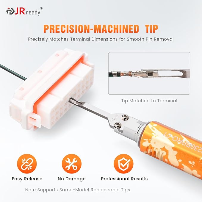 JRready Automotive Terminal Removal Tool Upgraded Pin Extractor for Car Connectors Wire Harness 2.2mm 2.8mm Depinning Tool for DJ7301-2.2-21 DJ7305-2.8-21 Connector Terminals JRDDS-D230BPRO-01