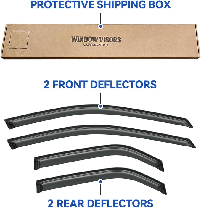 Window Visors Rain Guards Shield for 2003-2007 Cadillac CTS, Out-Channel Window Vent Wind Deflectors Visors Shades for 03-07 Cadillac CTS