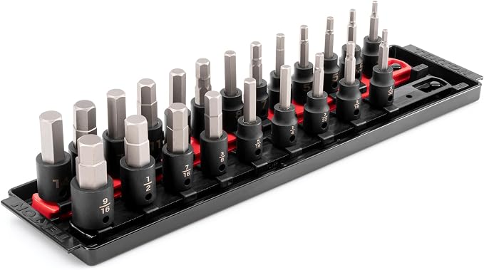 TEKTON 3/8 Inch Drive Hex Impact Bit Socket Set, 22-Piece | SIB91201