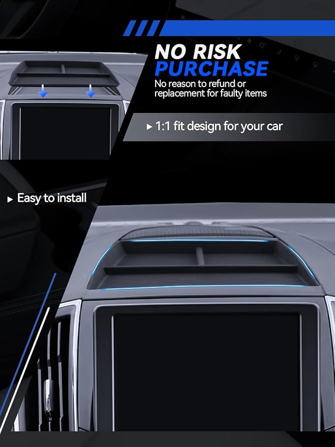 for Edge Dashboard Console Organizer 2021 2022 2023 2024 Ford Edge SE/SEL/ST/ST-Line/Titanium Accessories Behind Screen Organizer Storage Box Console Dash Tray