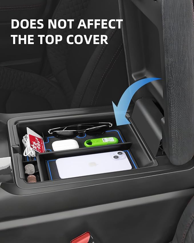 Armrest Organizer for 2025 2024 2023 Honda Pilot/2024 2025 Ridgeline/2024 2025 2026 Passport, Center Console Organizer, Center Console Tray Custom for Honda Pilot Accessories, Blue