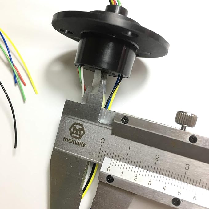 Taidacent Hollow Slip Signal Power Continued 2/4/6/12 Road Collector Ring Conductive Electric Motor Slip Ring Rotating Connector (5mm Inner 22mm Outer 6 Wire 2A)