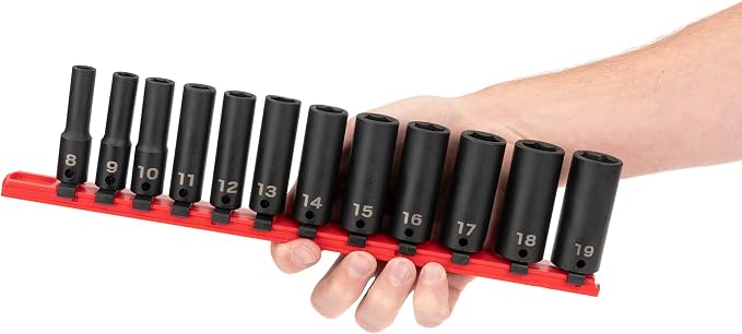 TEKTON 3/8 Inch Drive Impact Socket Set, 12-Piece | SID91103