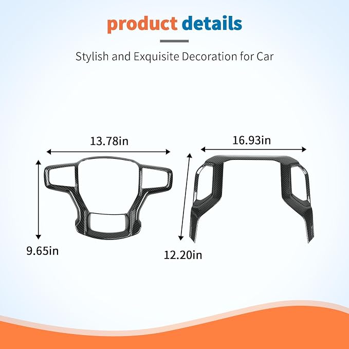 JeCar 2pcs Carbon Fiber Interior Trim Kit Interior Accessories for 2019-2021 Chevrolet Chevy Silverado