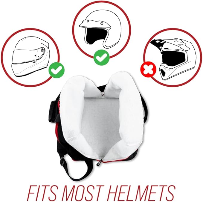 Motorcycle Helmet Bag & Racing Helmet Bag for Travel and Storage – Fleece Lined Helmet Carrier with Hidden Shoe Compartment, Waterproof 600D Oxford Motorcycle Gear Bag for Auto Racing, Track Day