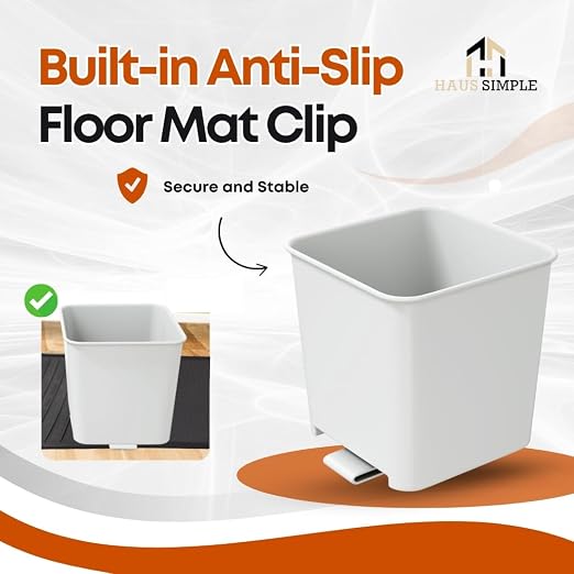 White Car Trash Can with Floor Mat Clip – Waterproof & Leakproof Small Bin for Car, SUV, Truck, Van – Includes 1 Box of Trash Bags Inside + 6 Extra Boxes (Total of 7 Boxes, 140 Bags)