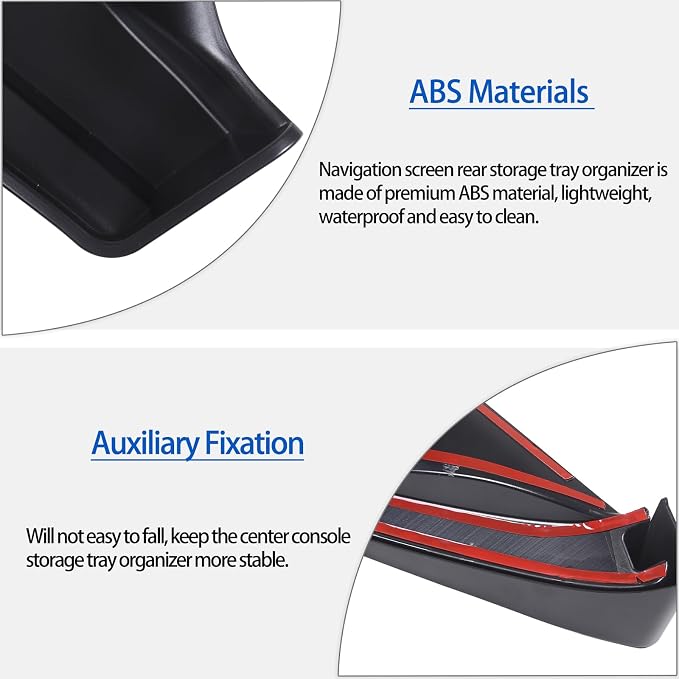 Center Console Storage Box Compatible with Chevrolet Corvette C8 2020-2025, ABS Navigation Screen Rear Storage Tray Organizer, Auto Interior Storage Accessories, Style B