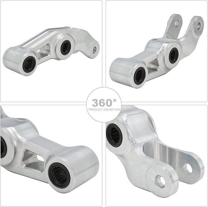 JFG RACING Sur Ron Shock Suspension Linkage & Triangle Link Kit Set for Sur Ron X X160 X260 Electric Dirt Bike, ICE SILVER