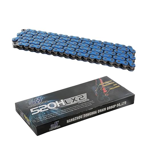 DONGHUA (520HLX2) high Strength Sealed 520 X-Ring Chain 120 Links with Connecting Link (Blue)