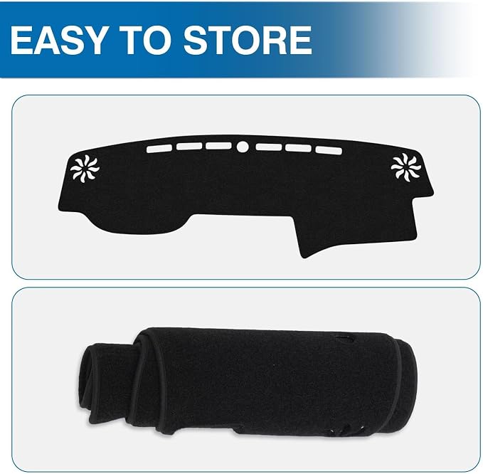 KUST Black Dash Cover for Toyota 4Runner 2010-2024 Non-Slip Dashboard Cover Accessories for Toyota 4Runner Custom Fit Dash Mat Sunshade Windshield No Glare