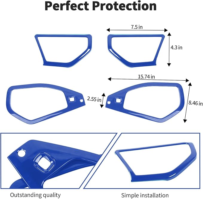 JWWY for Jeep JL Speaker Audio Player Trim Top & A Pillar Cover Trim for 2024-2026 Jeep Wrangler JL JLU & Gladiator JT 4xe Interior Accessories ABS 4PCS Blue