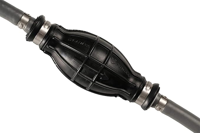Attwood Pre‑1998 Mercury/Mariner Marine Fuel Line Kit, EPA Compliant, 6 Ft, 3/8-In Hose with Tank & Engine Fittings, includes Sprayless Connector (Tank-side Fitting), Primer Bulb, 93806AUS7