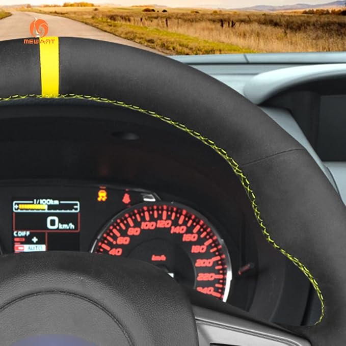 MEWANT Hand Sewing Breathable Car Steering Wheel Cover for Subaru WRX 2015-2021 / WRX STI 2015-2021 Steering Wheels Accessories for Subaru WRX (STI)