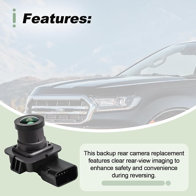 Rear View Camera Park Assist Backup Reverse Camera Black Compatible with 2019-2021 Ranger Replace KB3Z-19G490-B KB3Z19G490B FO1960185 PAC504