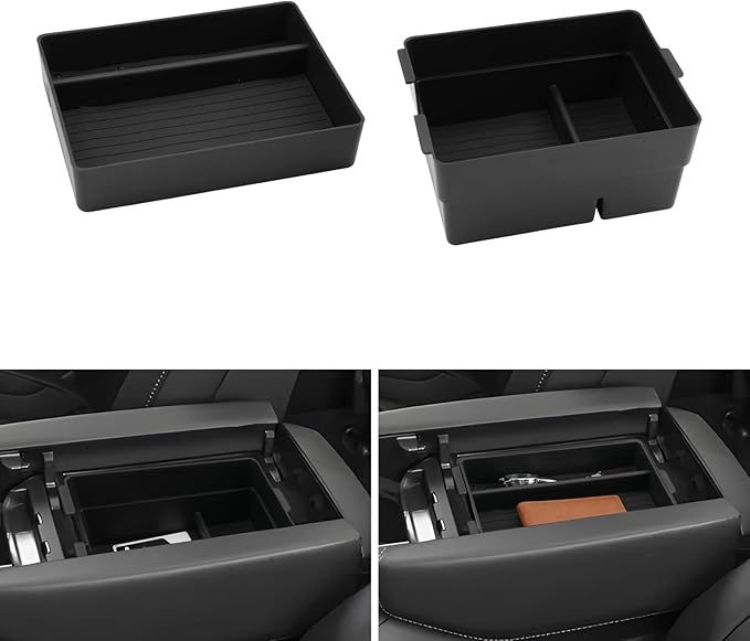 LUWU 2025 2026 Lexus TX Center Console Organizer 2-Pack for 2024 2025 2026 Lexus TX 350/500h/550h+ Accessories Armrest Console Storage Box Glove Organizer Tray ABS Material Black