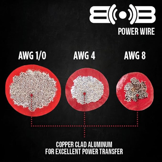 Belva True 8 Gauge AWG Premium CCA Amplifier Wiring Kit Without RCA Cable - BPK8 RED