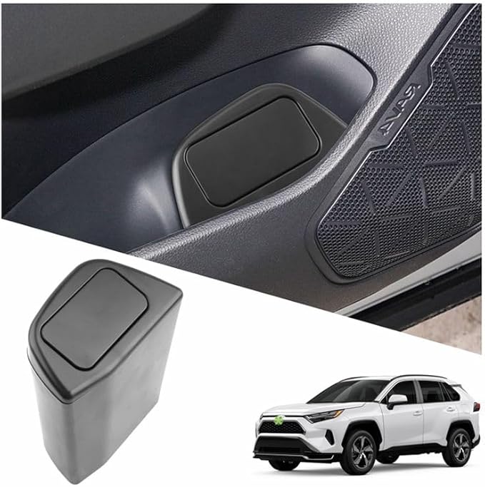 2019-2024 2025 2026 RAV4 Trash Can for Toyota RAV4 2026 Accessories Portable Mini Car Trash Bin with Lid for Storage and Organizer Car Door Garbage Can Compatible with 2019-2025 2026 Toyota RAV4