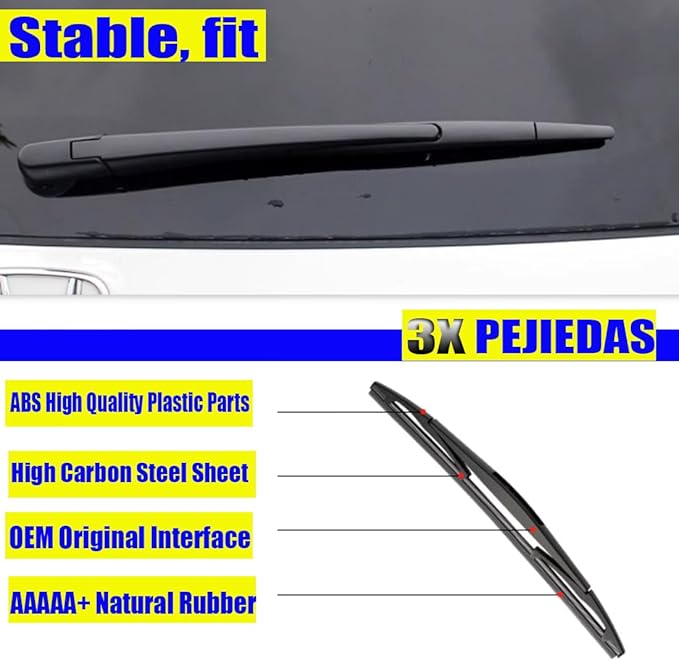 3 x OEM Wiper Blades, Replacement Wiper Blades for Toyota 4Runner 2003-2009 (22“ & 20” Front Wipers + 12” Rear Wiper Blades)