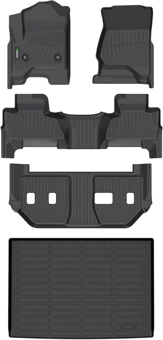 ANBINGO®Floor Mats Fit for Chevy Suburban & GMC Yukon XL (with 2nd Row Bench Seat) 2015-2020 All Weather Rugs for Chevy Suburban TPE Car Mats for GMC Yukon XL Rubber Trunk Carpet for Chevy Suburban