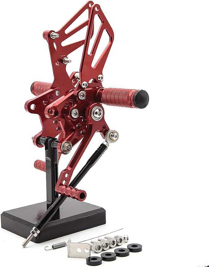 PROCNC Motorcycle Aluminum Rearsets Foot pegs Rear sets Footrest Fit for Suzuki GSXR1000 2000 2001 2002 2003 2004 GSXR750 1996-2005 SV650/SV650S SV1000/S 1998-2014 GSX600 2000-2005 (Red)