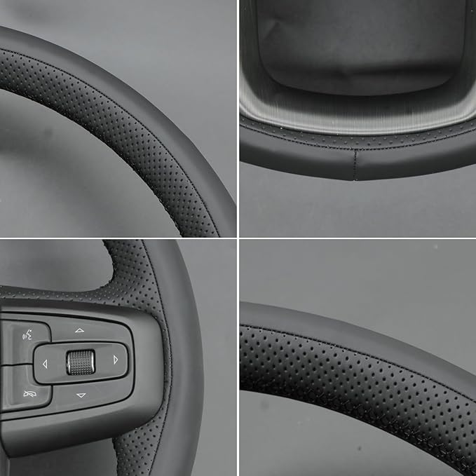 MEWANT DIY Stitching Car Steering Wheel Wrap Cover for GMC Sierra 1500 2019-2023 / Sierra 1500 Limited 2022 / Sierra 2500 2020-2024 / Sierra 3500 2020-2024 / Yukon (XL) 2021-2023 Accessories(3D Style)