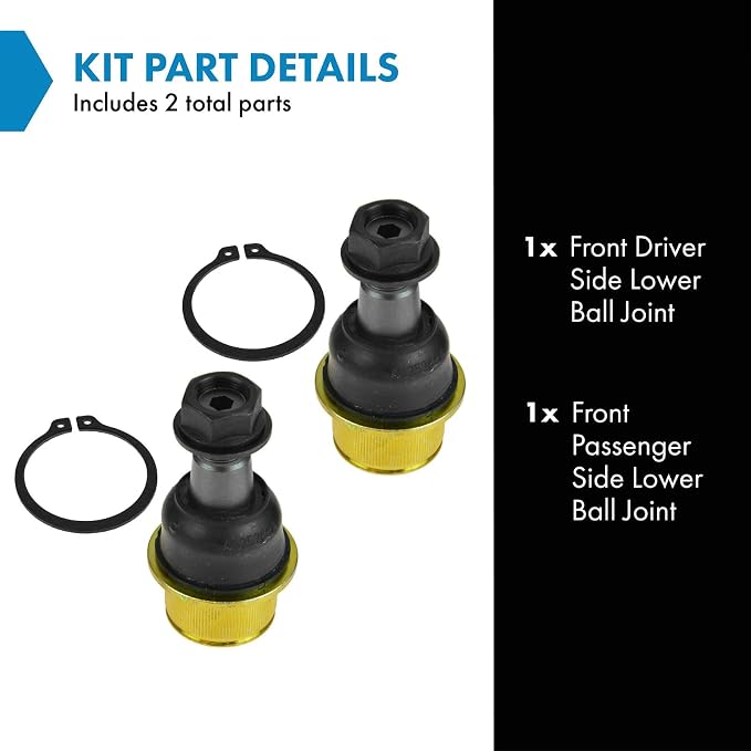 TRQ Front Lower Ball Joint Set Compatible with 2007-2009 Dodge Sprinter 2500 Sprinter 3500 2007-2021 Freightliner 2010-2024 Mercedes-Benz