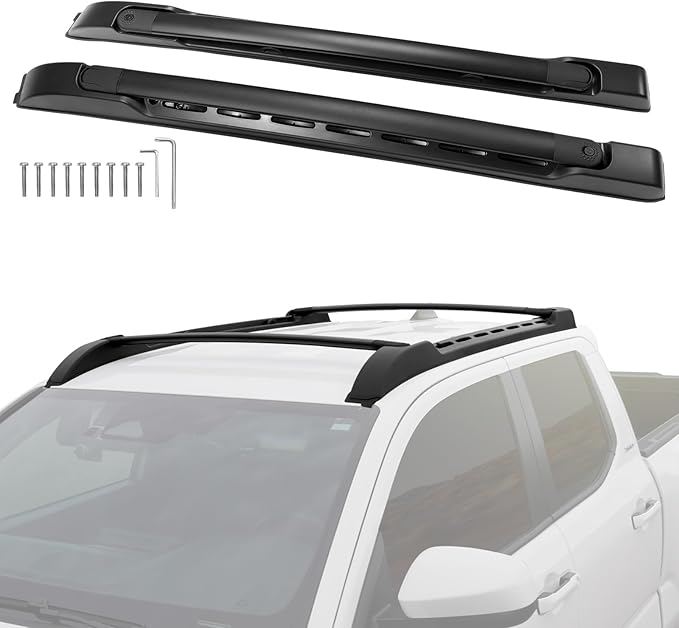 260lbs Heavy Duty Roof Rack Cross Bars Fit for 2024 2025 Toyota Tacoma Double Cab 4 Door, Aluminum Roof Rails Crossbar Cargo Carrier Pickup Accessories