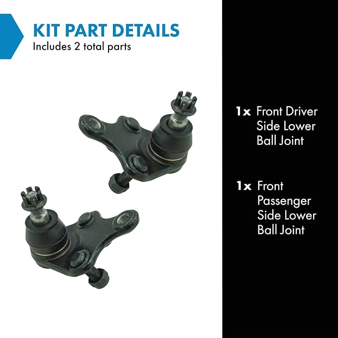 TRQ Front Lower Driver and Passenger Side Ball Joint Set Compatible with 18-25 Toyota Camry 06-18 RAV4 12-17 Prius V 19-22 Avalon 18-22 C-HR 16-20 Mirai 23-25 GR Corolla 19-25 Lexus ES300h