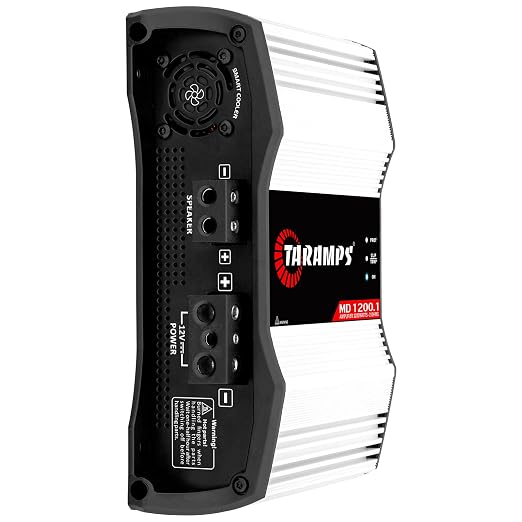 Taramps MD 1200.1 Amplifier 2 Ohms 1200 Watts RMS 1 Channel Full Range Car Audio System, Monoblock, LED Monitor Indicator, Class D Great for Subwoofer