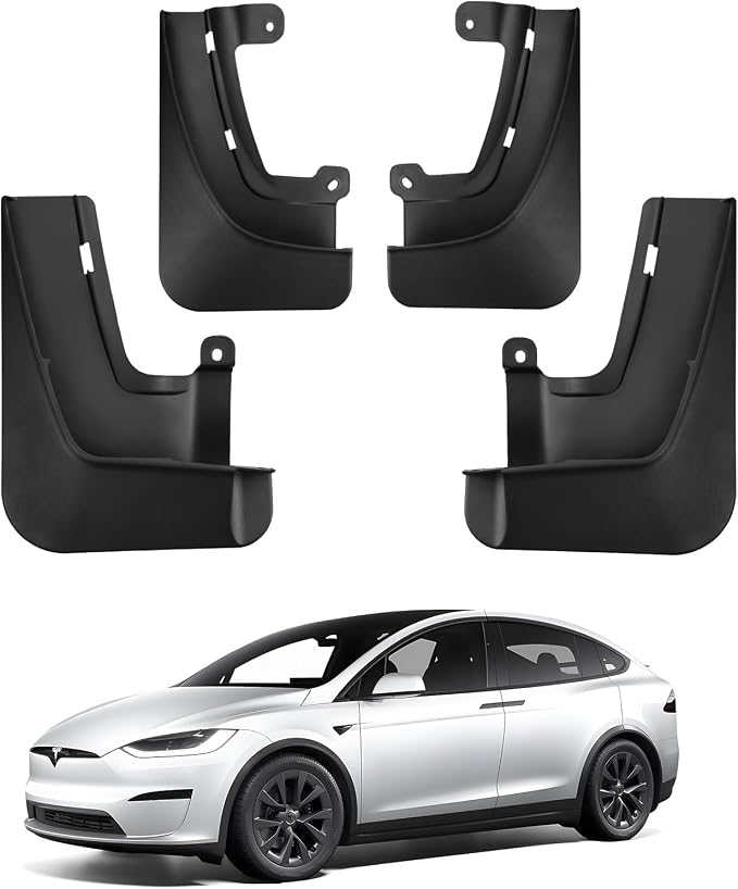 BASENOR 2022-2025 Tesla Model X/Model X Plaid Center Console Organizer and Mud Flaps Splash Guards