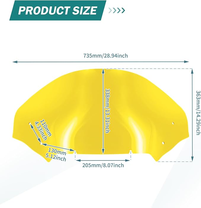 Motorcycle Windshield Windscreen Wind Splitter Fit for Harley Road Glide FLTRXSE 2023-later FLTRX FLTRXSTSE 2024-later for Dual Headlights (Yellow)