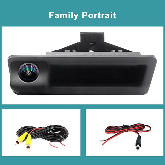 Vehicle Backup Camera CCD Compatible for BMW E82 E88 E84 E90 E91 E92 E93 3 5 Series X1 5 6 320i 335i Car Rear View AHD 1080P Camera Reverse Parking Fisheye Lens Waterproof Cam Car Trunk Handle Camera