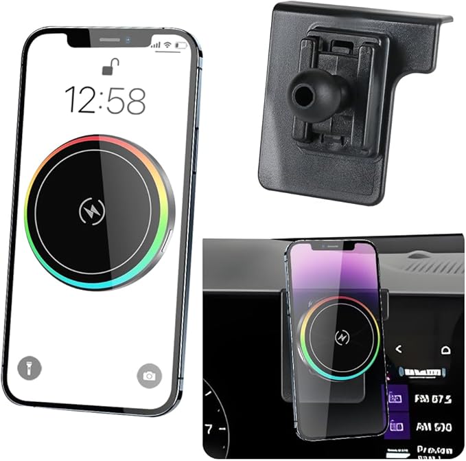 Car Magnetic Phone Mount for Kia Telluride 2023 2024 2025 2026 Auto Interior Accessories Best Cellphone Holder Fast 15W Wireless Charger Cell Phones Charging Screen Stand Vehicle Accessory