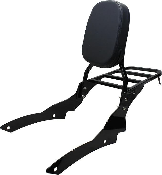 YHMOTO Motorcycle Sissy Bar Backrest with Luggage Rack For Yamaha Custom VStar 650 400 Dragstar DS650 DS400 1996-2011