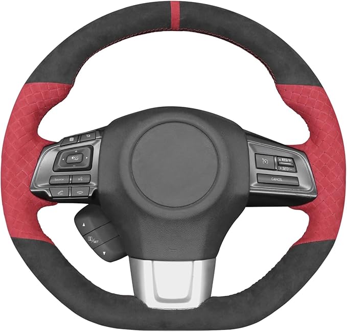 MEWANT Hand Sewing Breathable Car Steering Wheel Cover for Subaru WRX 2015-2021 / WRX STI 2015-2021 Steering Wheels Accessories for Subaru WRX (STI)