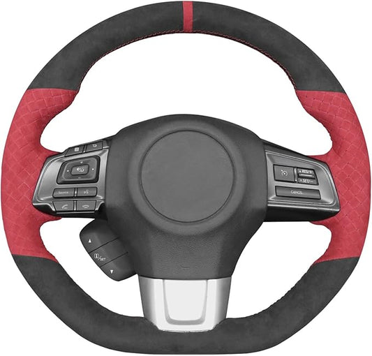 MEWANT Hand Sewing Breathable Car Steering Wheel Cover for Subaru WRX 2015-2021 / WRX STI 2015-2021 Steering Wheels Accessories for Subaru WRX (STI)