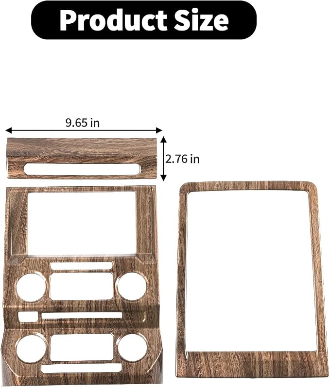 3Pcs Interior Trim Kit Fit for F150 2015-2020, Central Control Navigation Panel/Emergency Light Control Switch/Storage Compartment Decorative Frame