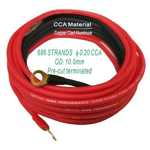 4 Gauge CCA Amplifier Installation Wiring Kit 1000W Power Handling Complete Amp Wire Kit for High-Performance Car Audio Systems, Delivers Clear Power to Subwoofers, Speakers, and Head Units AGAK4
